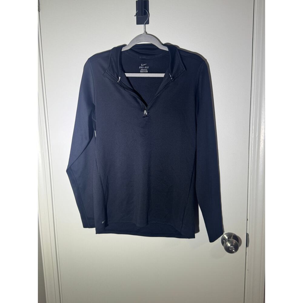 Nike Dri-FIT Quarter Zip Pullover Black Long Sleeve Athletic Top Men’s Medium